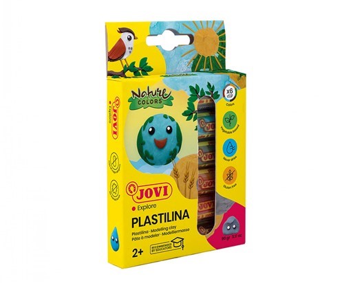 Jovi Plastilina pack of 6 bright, eco-friendly modelling clay bars for creative play, suitable for children 2 years and older.