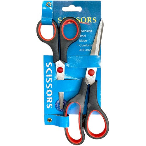 Scissors Set 2pc (6 Pack) featuring ergonomic handles and sharp blades for versatile cutting tasks at home, office, or school.
