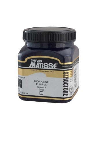 Matisse Structure Acrylic Paint in Dioxazine Purple S3, 250ml tube, vibrant, long-lasting color for textured artwork.