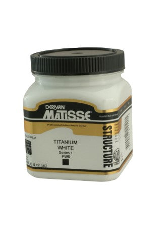 Acrylic paint in titanium white, ideal for textured effects with rich pigmentation and archival quality for lasting artwork.