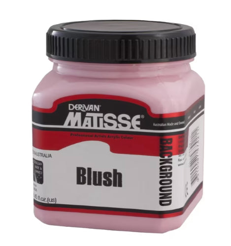 Matisse Background Acrylic Paint in Blush, 250ml jar, perfect for versatile applications on wood or canvas with a matte finish.