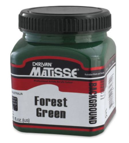 Acrylic paint in Forest Green, 250ml, perfect for versatile art projects with a smooth matte finish and built-in sealer.