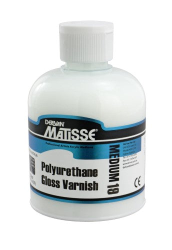 Matisse Mm19 250ml Poly-U-Gloss Varnish for a high-gloss, durable finish on artwork, enhancing and protecting creative pieces.