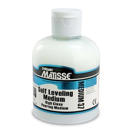 Matisse MM37 250ml Self Leveling Medium for a smooth, glossy finish in artwork, ideal for varnishing, pouring, and marbling.