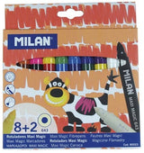 Vibrant set of Milan Maxi Magic Fiberpens featuring 8 colorful pens and 2 magic reveal pens for creative art fun.