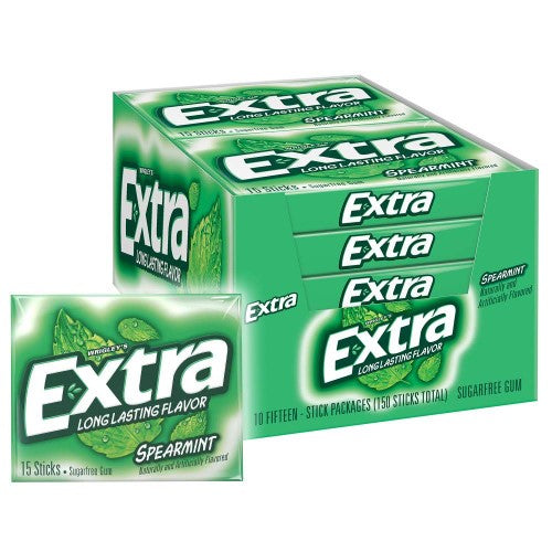 Wrigley’s Extra Spearmint Gum 15’s ( 10 Pack )