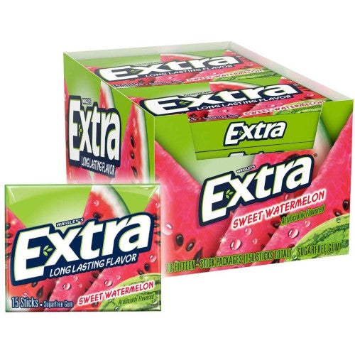 Wrigley’s Extra Sweet Watermelon Gum 15’s ( 10 Pack )