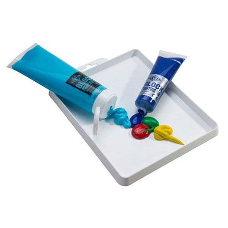 Essdee Ink Tray 240x200mm, versatile for inks and paints, features a flat surface and angled walls for spill prevention.