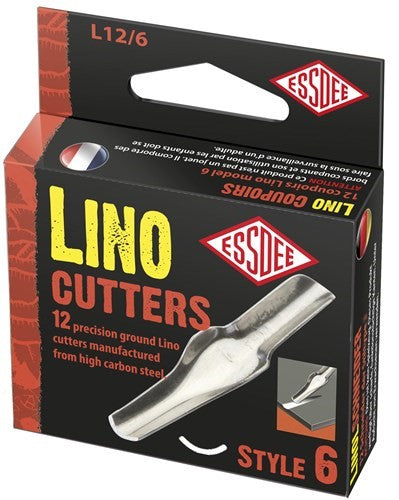 Lino Cutter No.6 with 12 precision-ground blades for fine lines, ergonomic grip, ideal for printmaking and intricate designs.