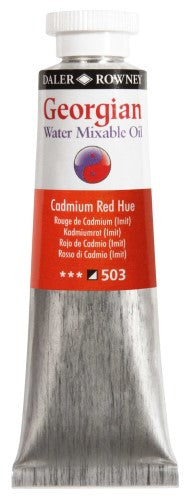 Rown Gwamo 37ml Cadmium Red Hue artist oil paint, vibrant and water-mixable, perfect for various techniques and easy to use indoors.