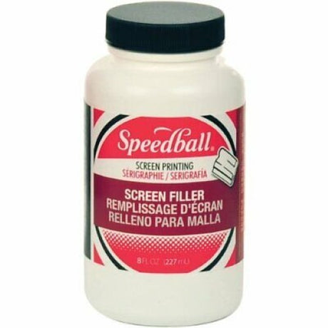 Speedball Screen Filler 8oz for precise screen printing; easily blocks areas and covers pinholes, cleans with hot water.