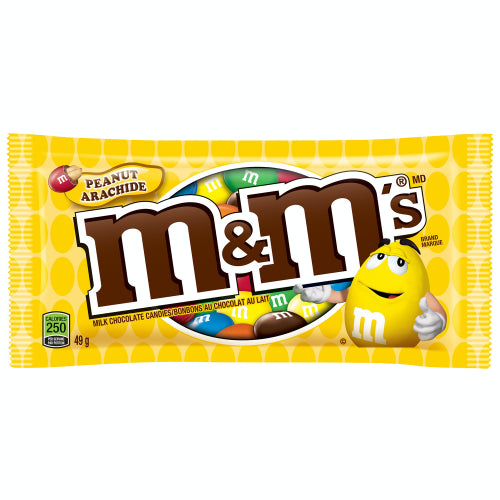 A vibrant 12-pack of M&M's Peanut candies, featuring roasted peanuts in chocolate and colorful candy shells.