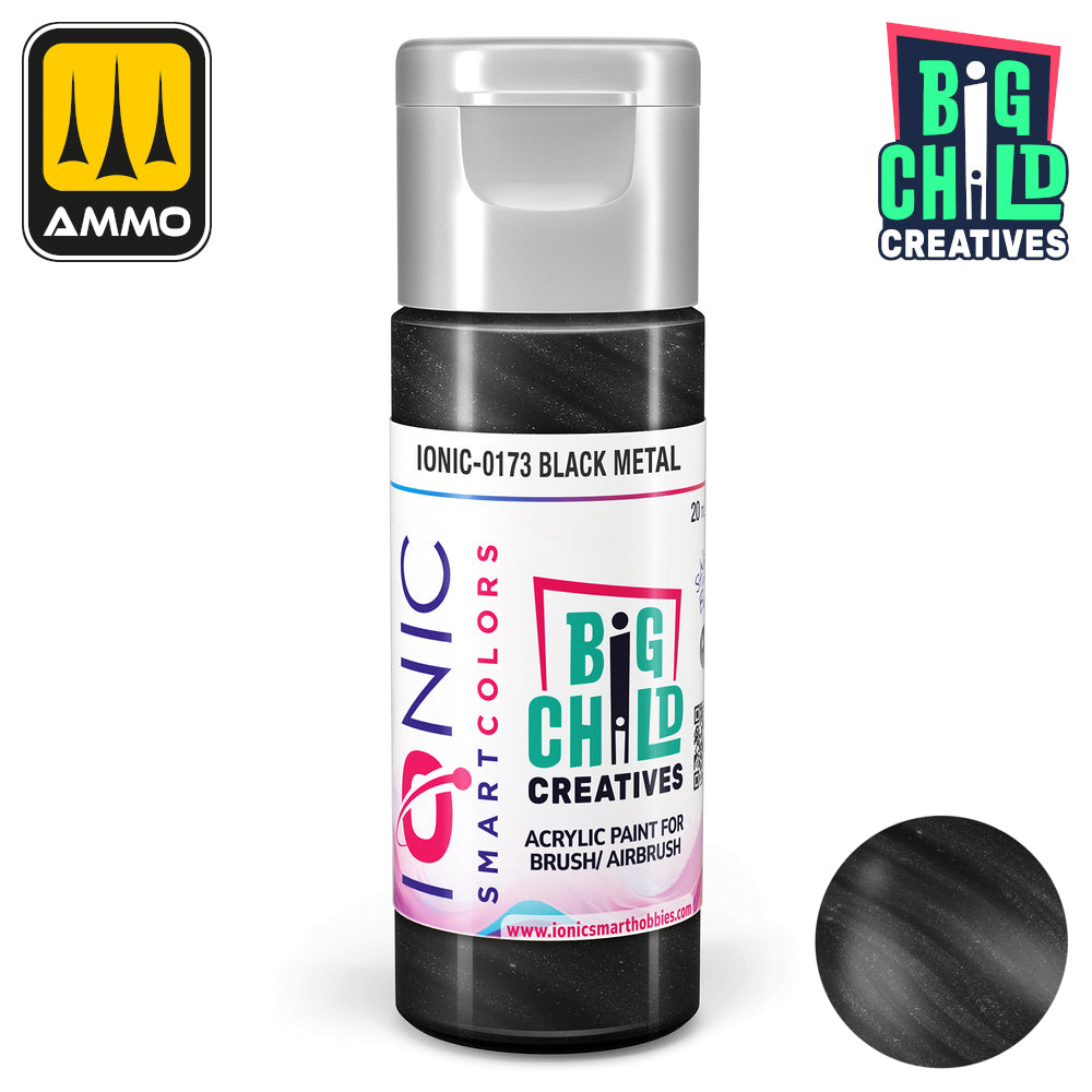 Ionic - Acrylic Paints - Black Metal 20ml - Model Paint
