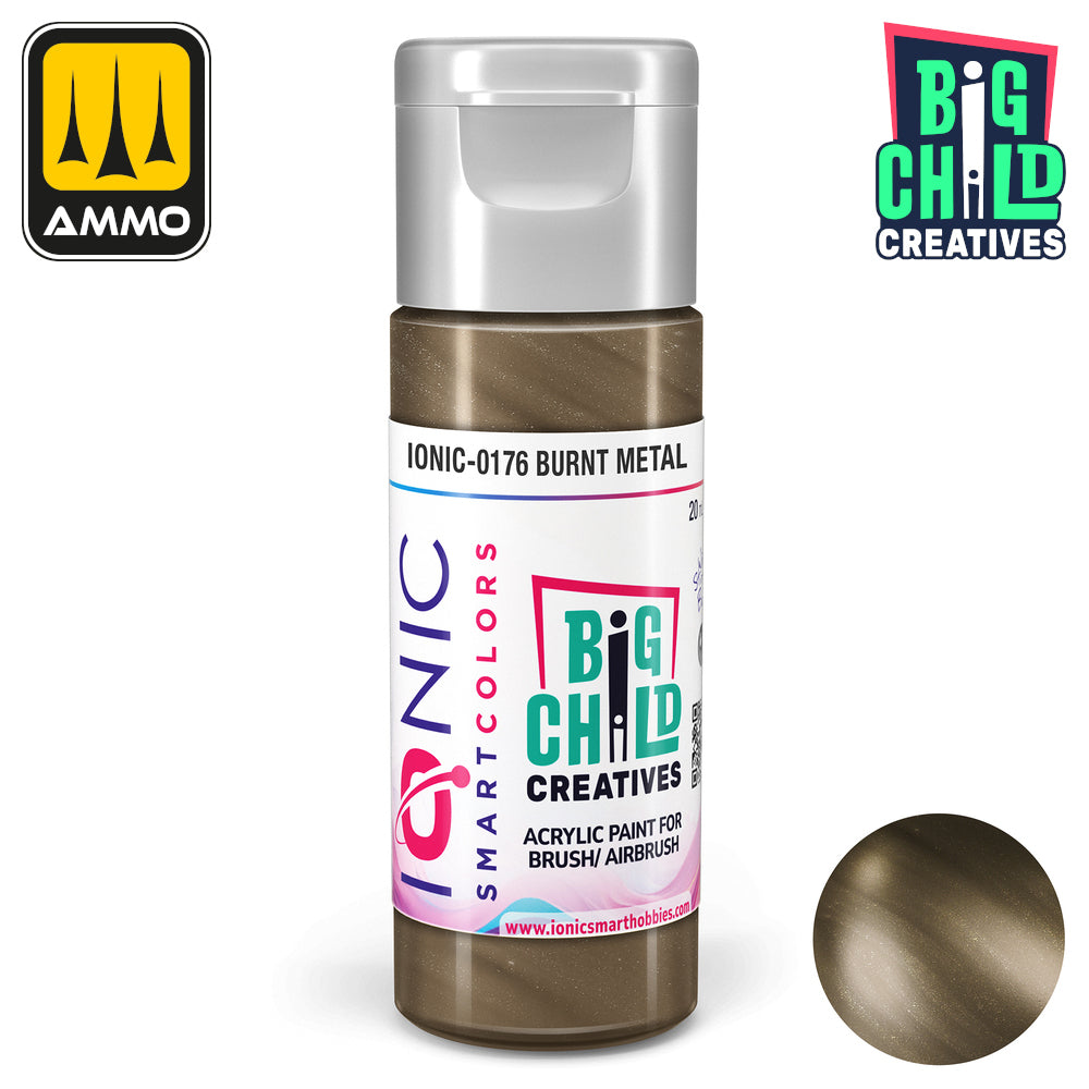 Ionic - Acrylic Paints - Burnt Metal 20ml - Model Paint