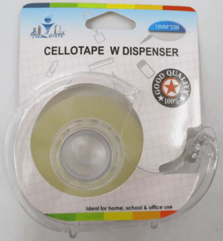 Sticky Tape with DISPENSER - 18mm x 33m (Set of 12)