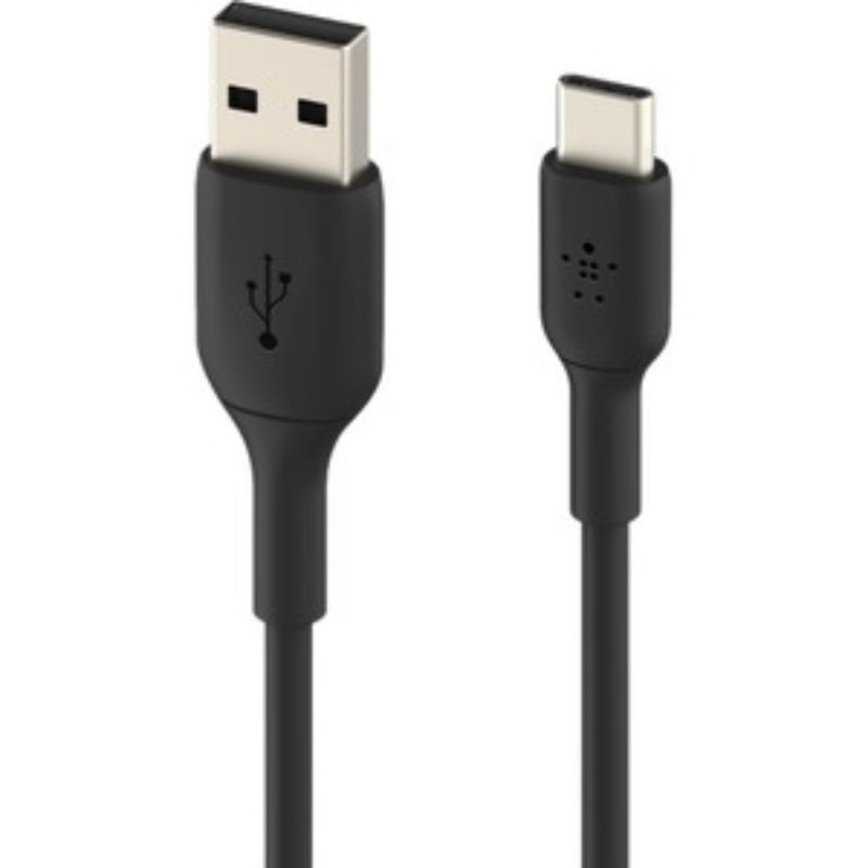 Belkin BOOST?CHARGE USB-C to USB-A Cable in Black, 2m length, durable, stylish, perfect for charging and data transfer.