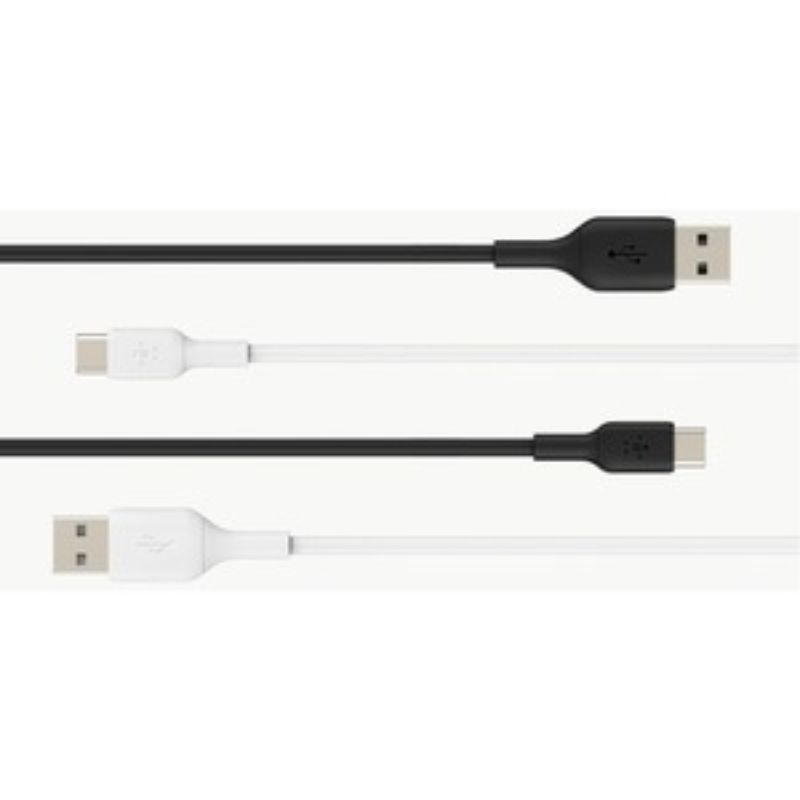 Belkin BOOST?CHARGE USB-C to USB-A cable in black, 2m length, designed for reliable charging and data transfer.