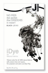 Dissolvable iDye - Jacquard Black 431 (14g) for vibrant, lasting color on natural fabrics like cotton and silk.