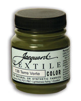 Premium JACQUARD TERRE VERTE fabric paint (66.54ml), versatile for painting and printing on various surfaces, colorfast and soft.