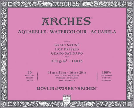 Premium Arches Water Colour Blocks, 300 GSM, 41 x 51 cm, designed for durability and vibrant watercolor techniques.