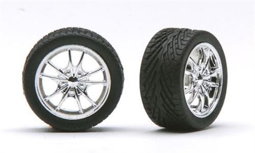 1/24 M5 Chrome Wheel & Tyre Set - Pegasus 1281