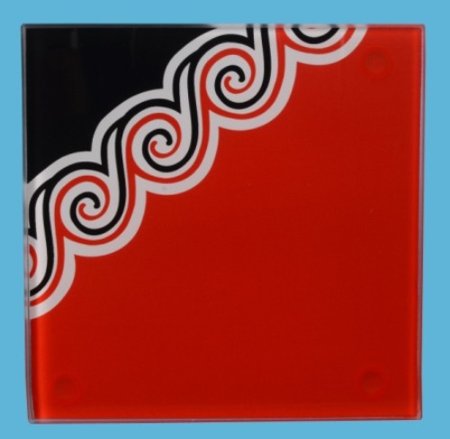 Coaster Set - Glass Koru - Version 1