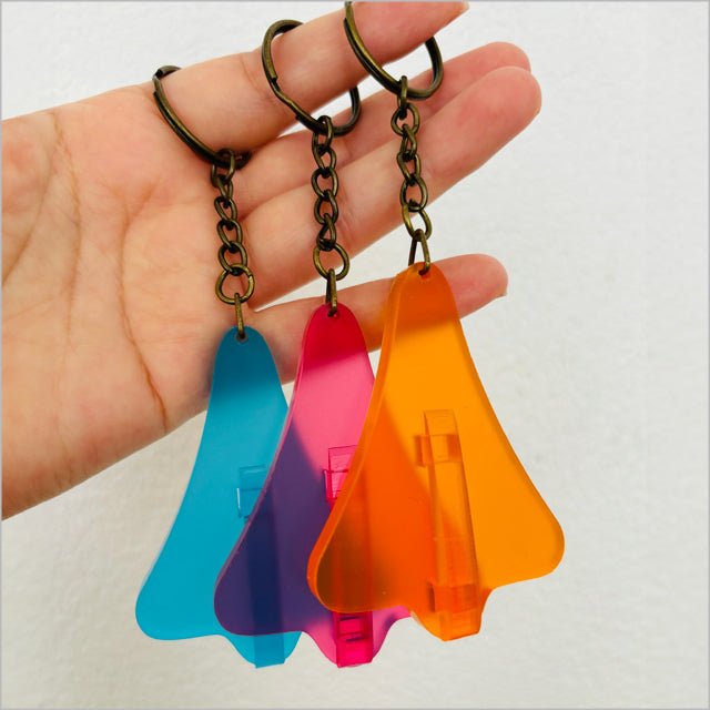 Acrylic Keychain - Jet Plane (Blue Satin Acrylic)