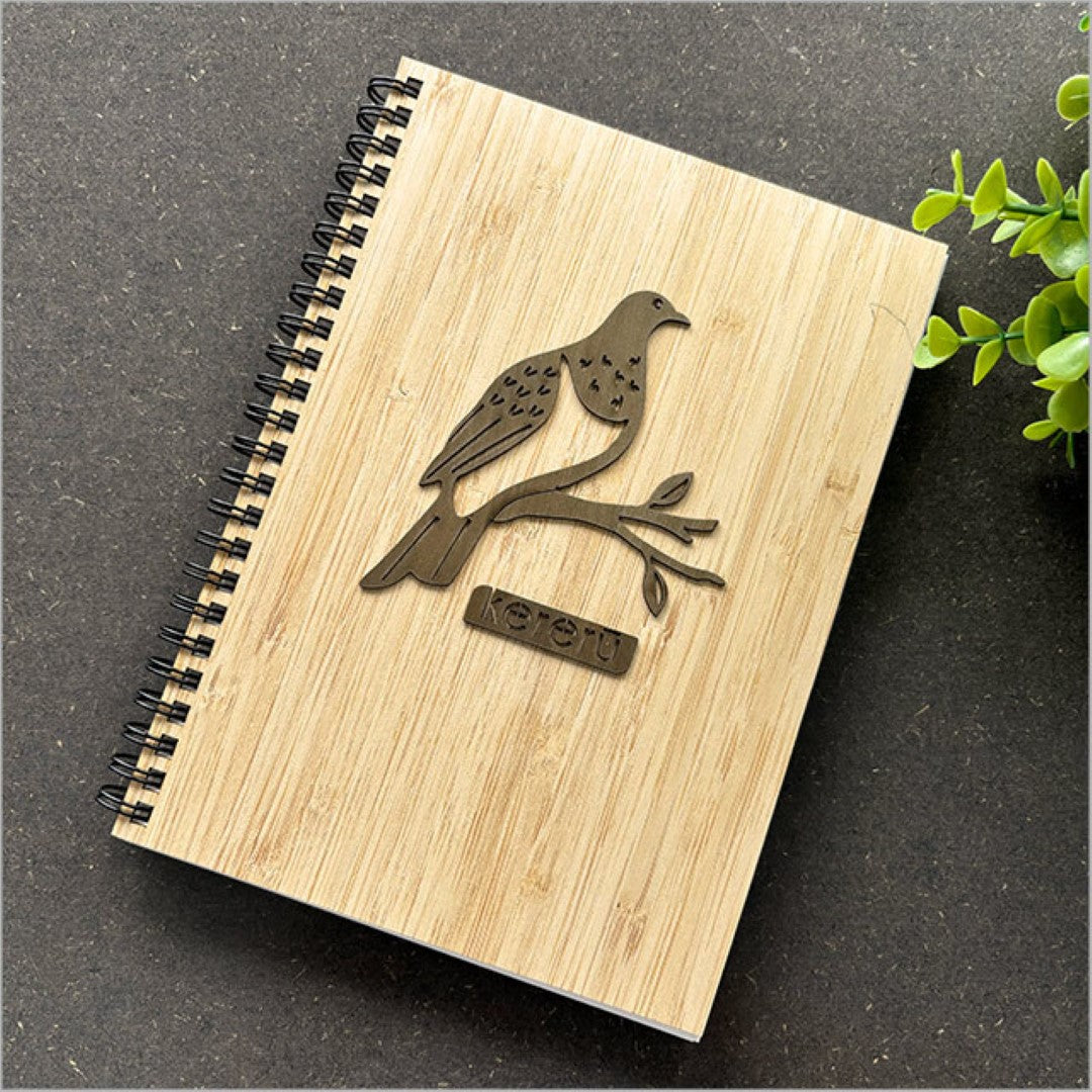 Bamboo Journal featuring Riverwood Rimu motif, eco-friendly, 160mm x 210mm, 110 pages of 110gsm cartridge paper.