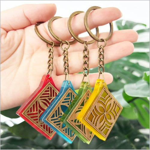 Keychain: Tapa 5 Acrylic + Bamboo Keyrings + Keychains