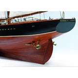 Wooden ship kit to build a 1/75 scale model of the Bluenose II, featuring laser-cut wood, brass, and A3 assembly guide.