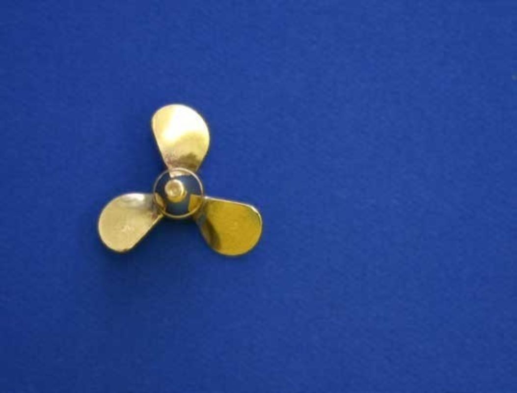 Wooden Ship Fittings -Bronze Prop 3 Blade Left 1"