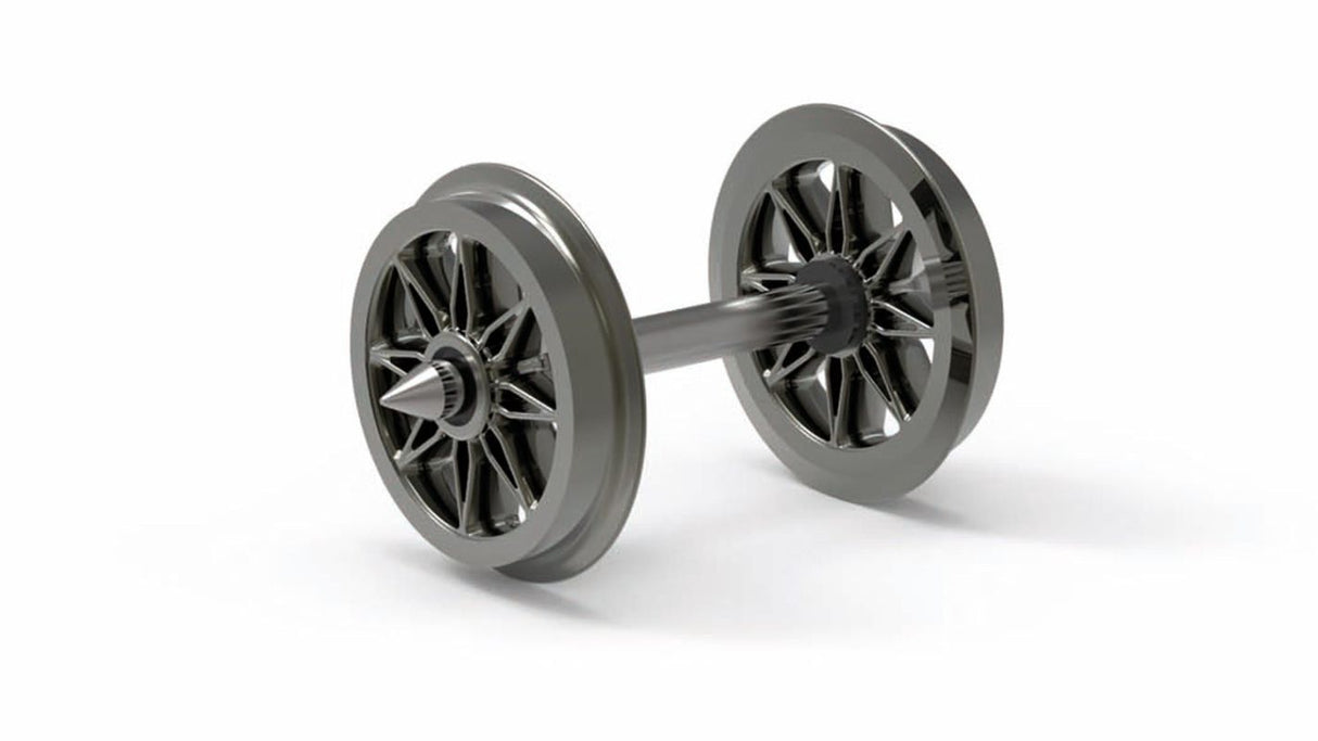 High-quality 10-pack of Hornby split spoked wheels for enhanced realism and smooth operation in model railways.
