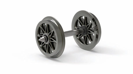 High-quality 10-pack of Hornby split spoked wheels for enhanced realism and smooth operation in model railways.