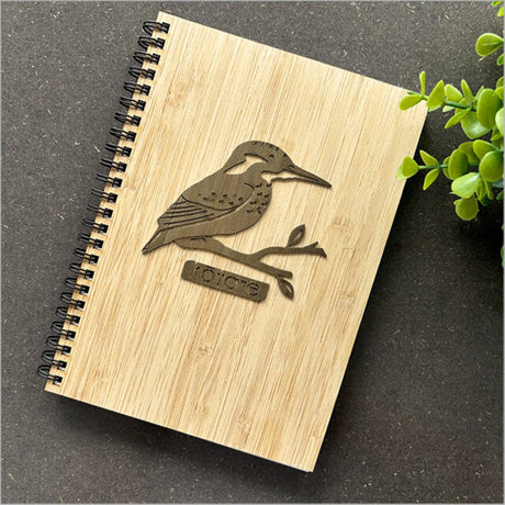 Bamboo Journal with Rimu veneer design, 110 pages of high-quality cartridge paper, perfect for travel or sketching.