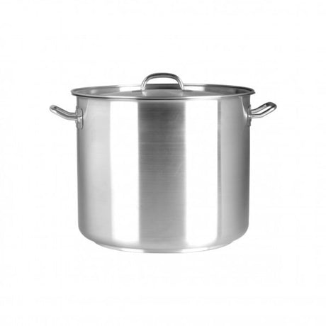 Chef Inox 16.5L Stockpot in premium 18/10 stainless steel, ideal for soups and stews, compatible with all cooktops.