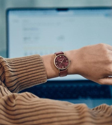 Women's Watch - WENGER URBAN DONNISSIMA 35mm Red Dial Leather Strap