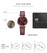 Women's Watch - WENGER URBAN DONNISSIMA 35mm Red Dial Leather Strap
