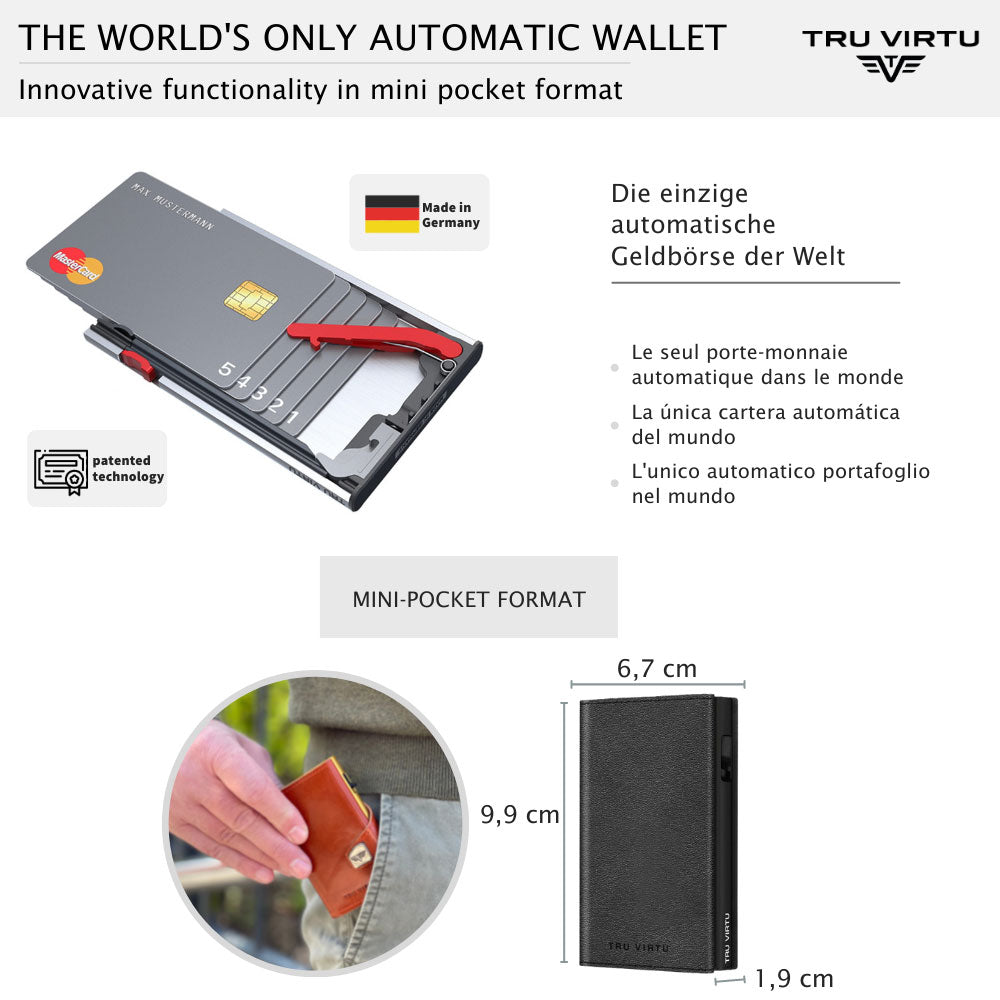 Sleek Card Case - Tru Virtu Nappa (Black/Black)