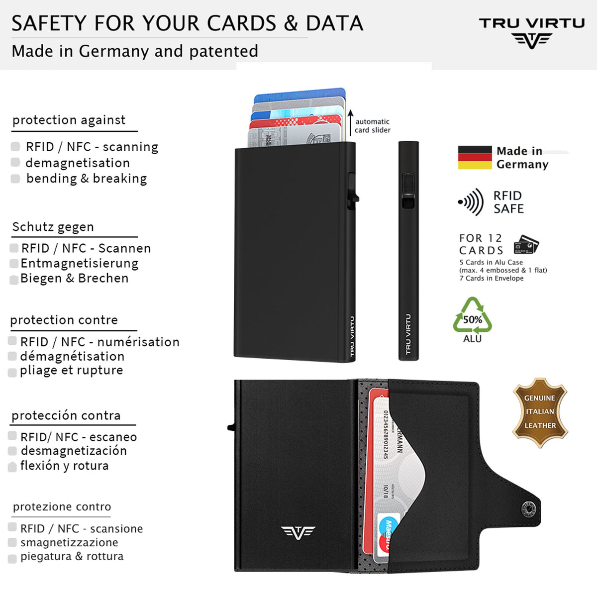 Card Case - Tru Virtu Race (Black/Black)