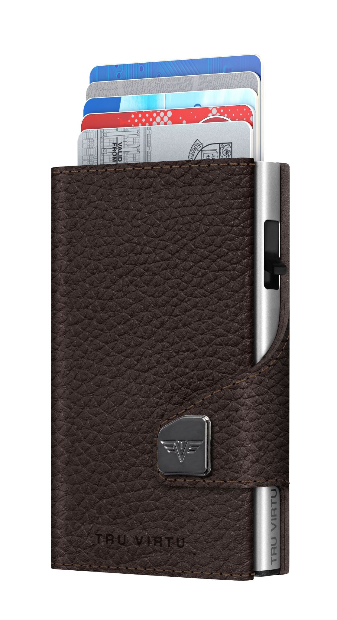 Card Case - Tru Virtu Pebble (Brown/Silver)