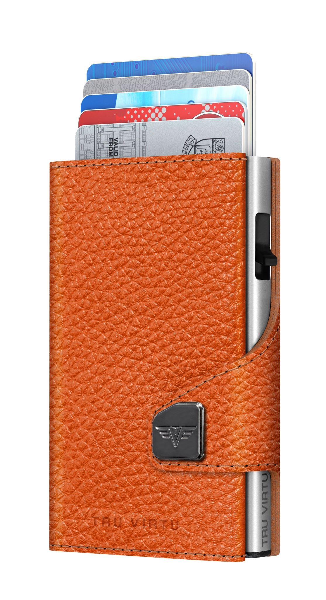 Card Case - Tru Virtu Pebble (Orange/Silver)