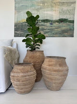 Terracotta Lombok Mia Beaded Planter Antique Large 45 x 60cm