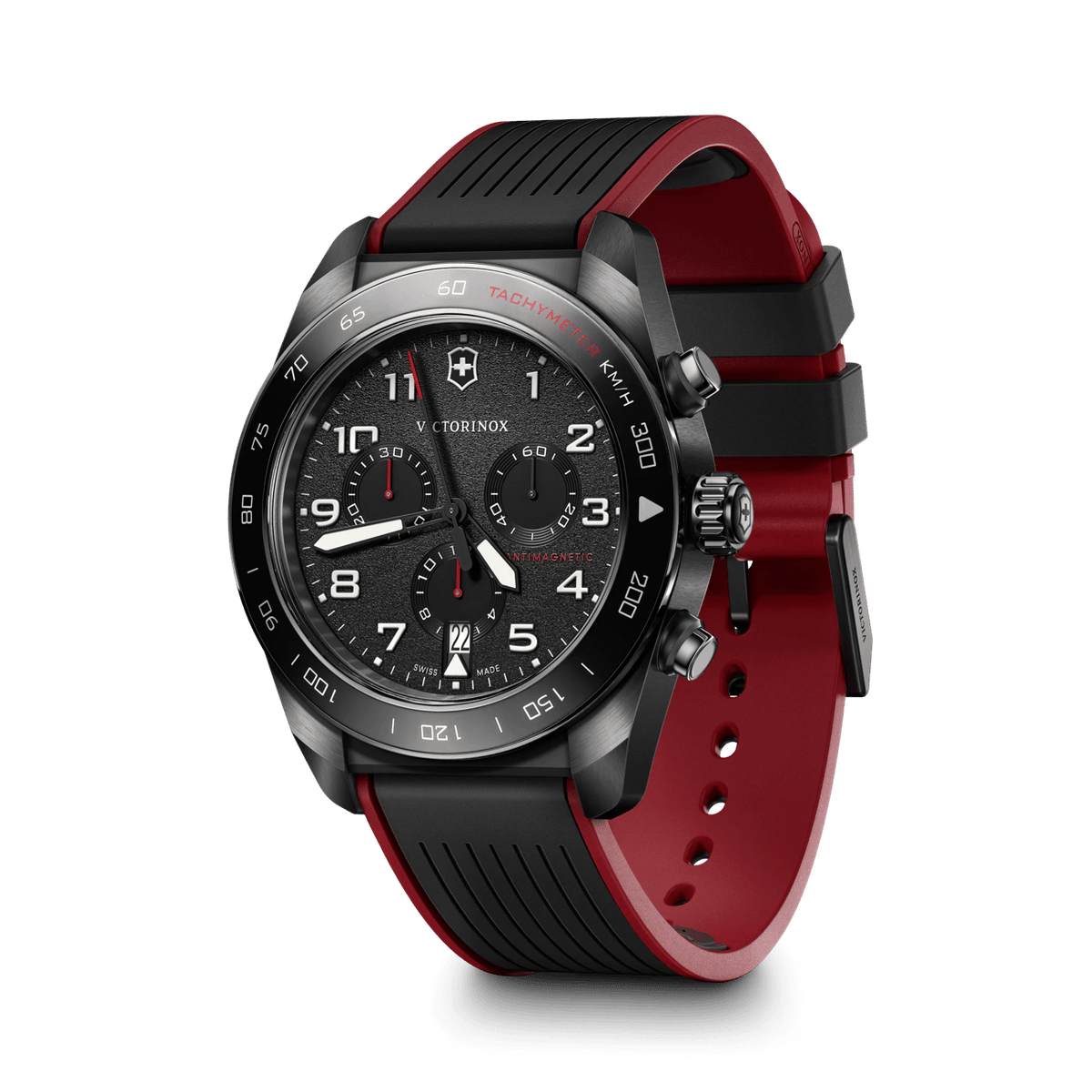 Watch - VICTORINOX Swiss Army Chrono 42mm Black Rubber Strap (Black Dial)
