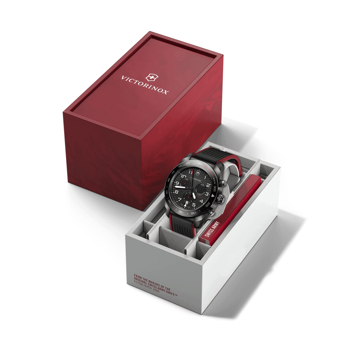 Watch - VICTORINOX Swiss Army Chrono 42mm Black Rubber Strap (Black Dial)