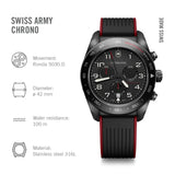 Watch - VICTORINOX Swiss Army Chrono 42mm Black Rubber Strap (Black Dial)
