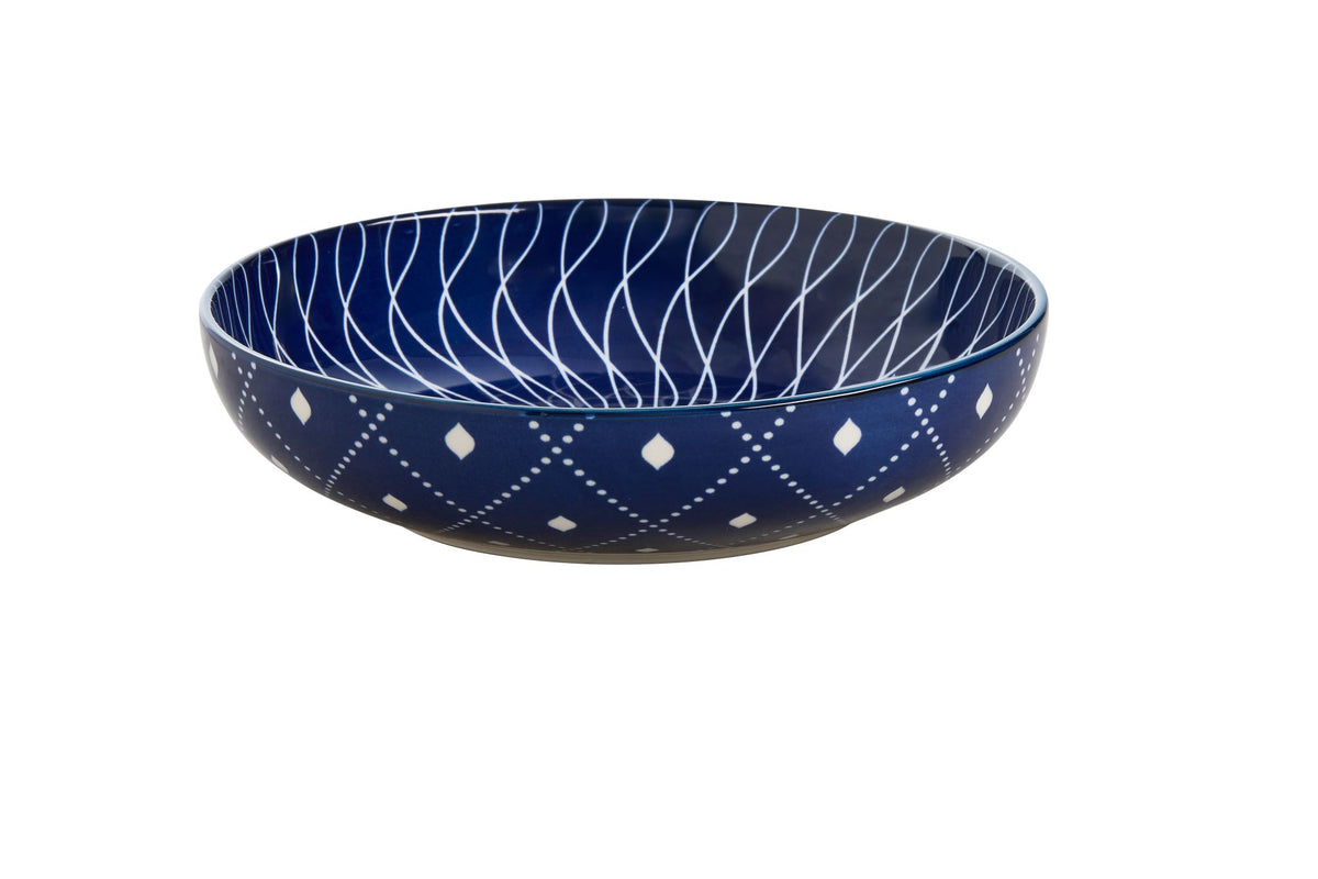 Pasta Bowl - Wilkie Brothers 21 x 5cm (Blue Spiral)