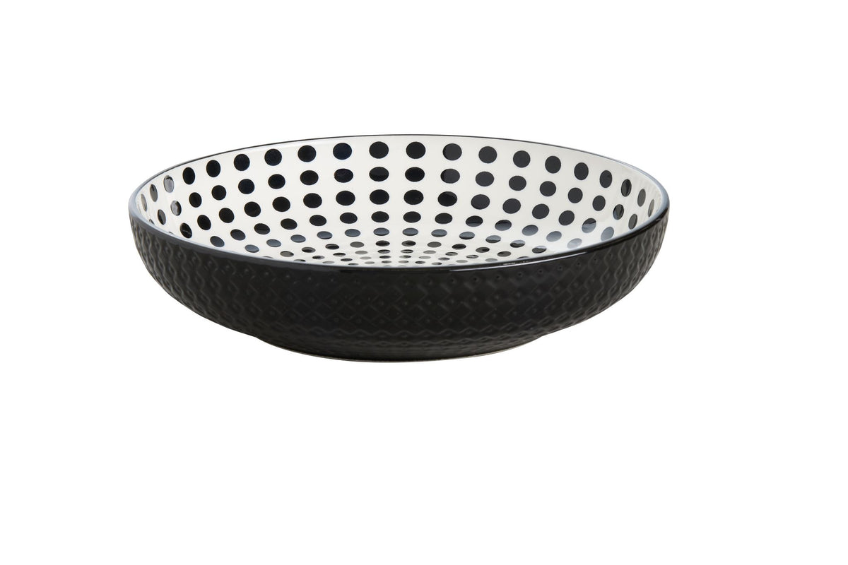 Pasta Bowl - Wilkie Brothers Monochrome Dots (21 x 5cm)