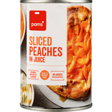 Pams Peaches Sliced In Juice 410g