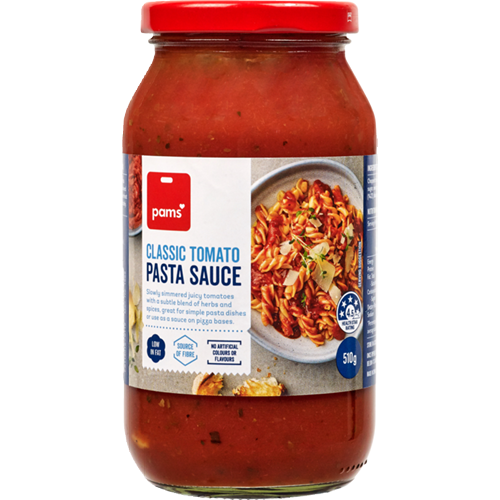 Pams Pasta Sauce Tomato Classic 510g