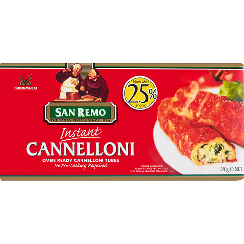 San Remo Dry Pasta Cannelloni 250g